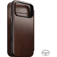 Nomad Modern Leather Folio (Horween) MagSafe kožené pouzdro iPhone 18 Pro Max Rustic Brown - Pouzdra