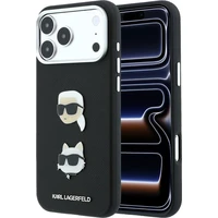Karl Lagerfeld PU Semi Wrap Saffiano K&CH Heads kryt iPhone 18 Pro Max černý - Pouzdra