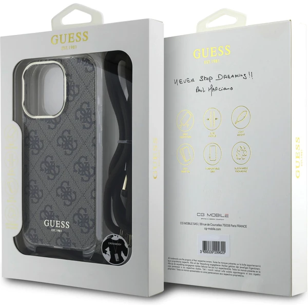 Guess IML 4G Printed Crossbody Popruh kryt iPhone 16 Pro hnědý - Pouzdra - Obrázek 9c051f27927b4aa89b88ec751edb955b