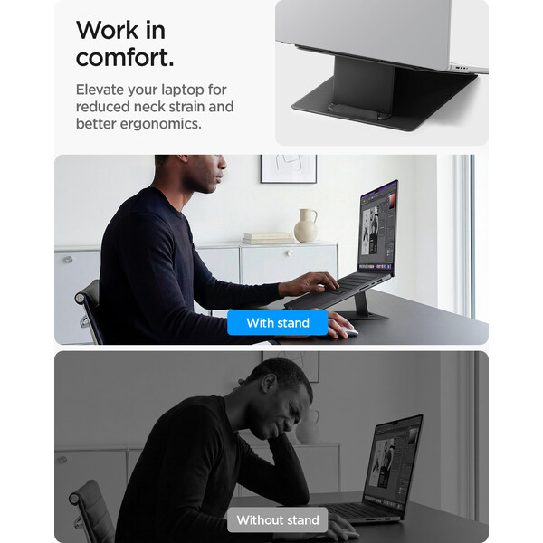 Spigen Slim Fold Laptop Stand & Standing Desk stojánek černý - Stojánky - Obrázek 9c43bf6f8f7e40e2aeec90fc659e6a28