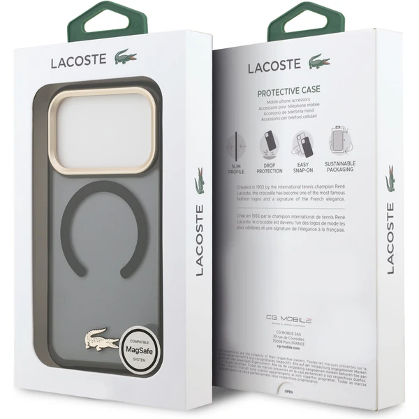 Lacoste PC/TPU Frosted Finish Gold Logo MagSafe kryt iPhone 17 Pro černý - Pouzdra - Obrázek 9c5d3213fb01477fadb4f6e257dd323b