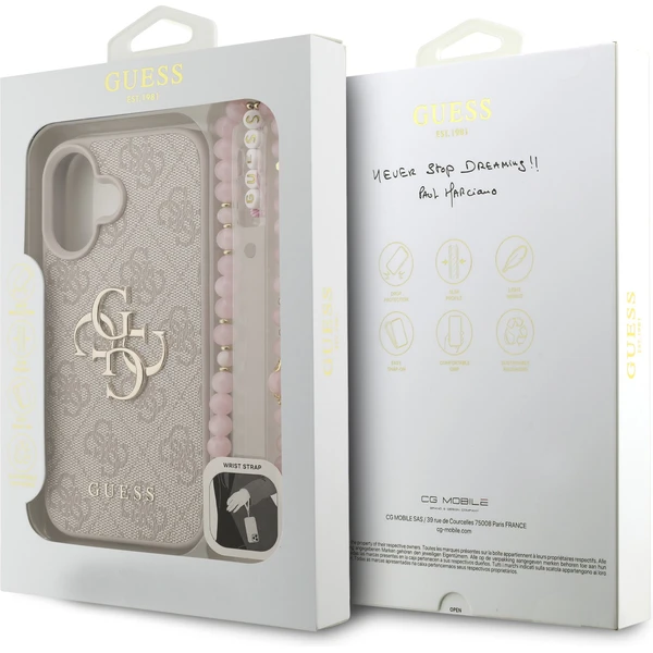 Guess PU 4G Metal Logo Strap kryt iPhone 16 růžový - Pouzdra - Obrázek 9c6068abe83d4cb4814d5add93b0af73