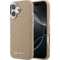 Karl Lagerfeld PU Perforated Gold Dots MagSafe kryt iPhone 17 béžový - Pouzdra