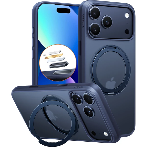 Torras Ostand Pro MagSafe kryt iPhone 17 Pro Max midnight blue