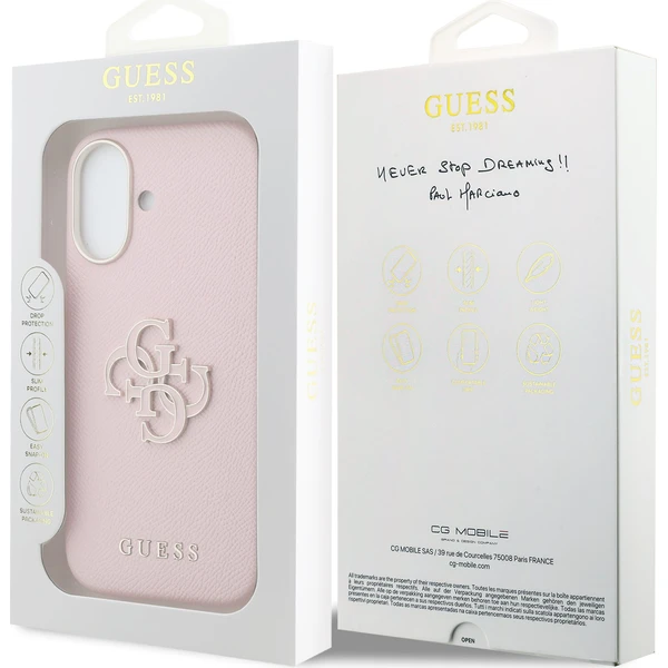 Guess PU Resin Logo kryt iPhone 17 růžový - Pouzdra - Obrázek 9cb1f48edd2d44d59afaebc946e33b08