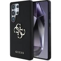 Guess PU Grained 4G Metal Logo kryt Samsung Galaxy S25 Ultra černý - Pouzdra