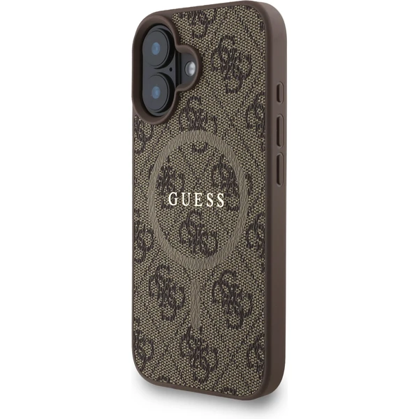 Guess PU Leather 4G Colored Ring Strap MagSafe kryt iPhone 16 hnědý - Pouzdra - Obrázek 9cff522eadcc43f78c116faa61069819