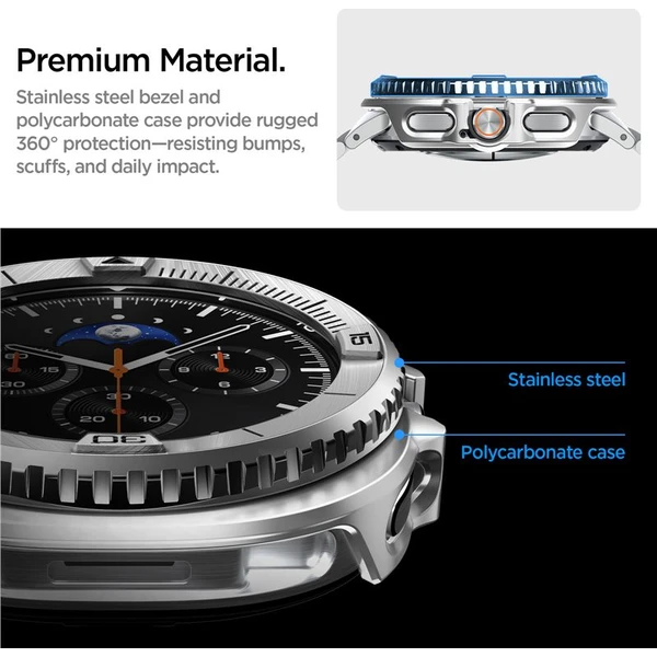 Spigen Bezel Tune Pro (Pilot) kroužek Samsung Galaxy Watch8 Classic 46mm stříbrný - Pouzdra - Obrázek 9d0844a2dde745f2925f20a993bc1e63