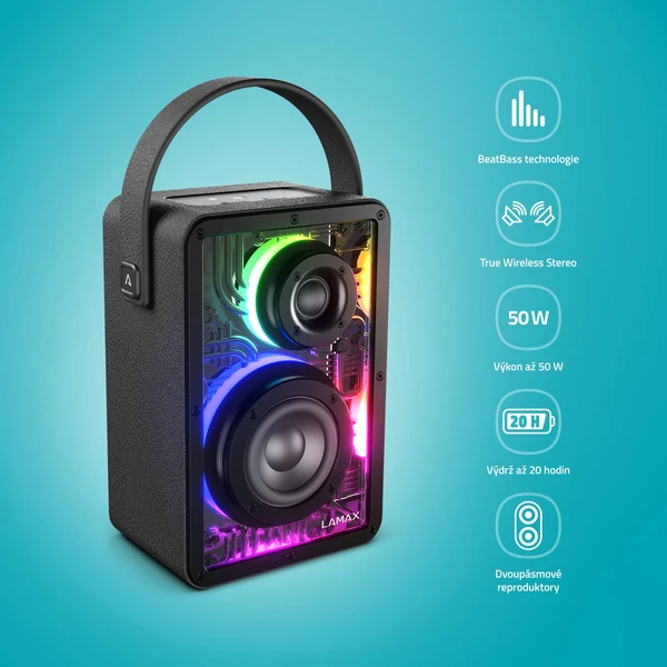LAMAX CyberWave1 bezdrátový reproduktor černý - Reproduktory - Obrázek 9d1f7e4e0c0d47878f6099296dd3d134