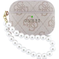Guess PU 4G Classic Logo Pearl Strap pouzdro AirPods Pro 3 růžové - Pouzdra