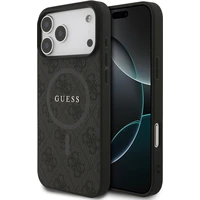 Guess PU Leather 4G Colored Ring MagSafe Zadní Kryt pro iPhone 17 Pro Max černý - Pouzdra