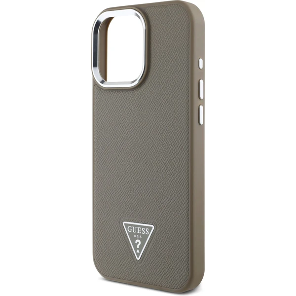 Guess PU Grained Triangle Logo kryt pro iPhone 16 Pro Max hnědý - Pouzdra - Obrázek 9dc70de97f284f29b31aeb143d9eb750