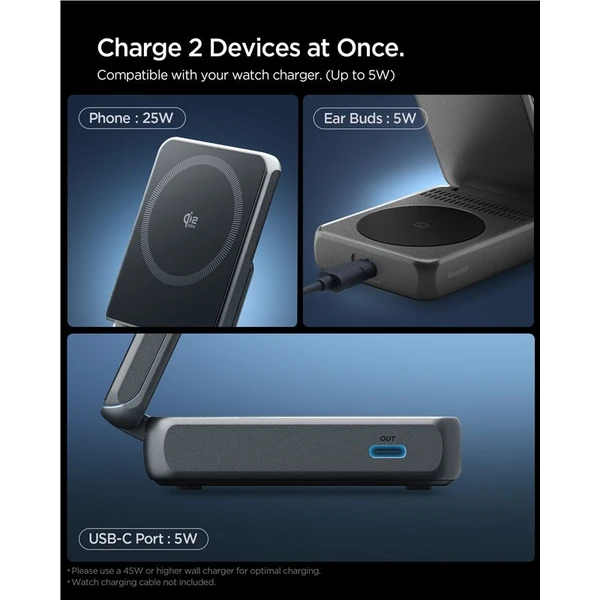Spigen Essential MagSafe 2in1+C Qi2/MagSafe nabíječka (25W) černá - Nabíječky - Obrázek 9dd89f4b7c2548a2acb900aeafca0923