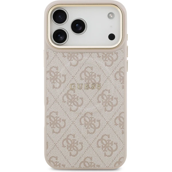 Guess PU Leather 4G Gold Frame MagSafe kryt iPhone 17 Pro Max růžový - Pouzdra - Obrázek 9dec565a4c114de99ed9cfb3c602bbb6