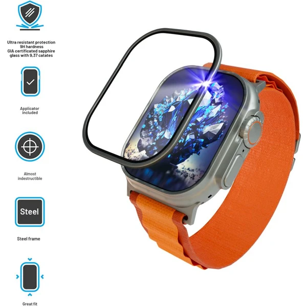 FIXED safírové sklo pro Apple Watch Ultra s ocelovým rámečkem - Ochranné folie a skla - Obrázek 9dfaab51c75048819d29631b36f559b1