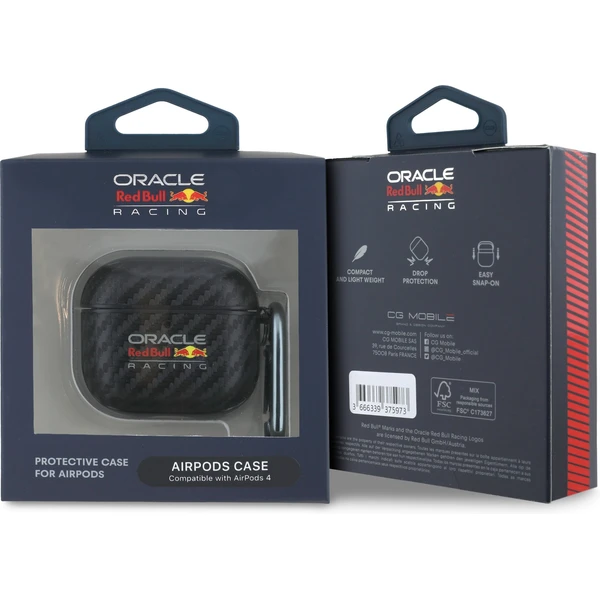 Oracle Red Bull Racing PU Karbonové pouzdro AirPods 4 černé - Pouzdra - Obrázek 9e2d35781c3c4f249536f579d8bdd5ef