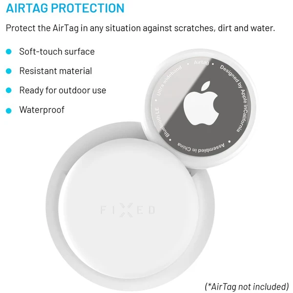 FIXED Silky Sticker silikonové nalepovací pouzdro pro Apple AirTag (2 ks) bílé - Pouzdra - Obrázek 9e60f2b0dd1c44b4968538f8ae88598a