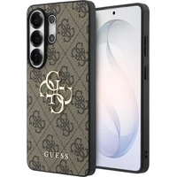 Guess PU 4G Metal Logo kryt Samsung Galaxy S26 Ultra hnědý - Pouzdra