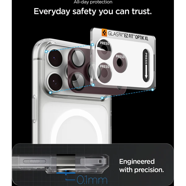 Spigen Glass tR EZ Fit Optik Pro XL 1 Pack sklo na fotoaparát iPhone 18 Pro Max tmavě vínové - Ochranné folie a skla - Obrázek 9ec262a6f4e04ea9ad129e60e80bb9ba
