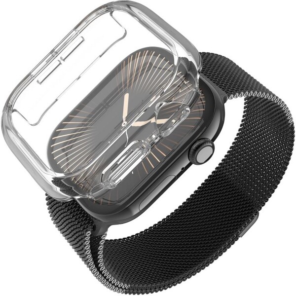 FIXED Pure Watch poudzro s temperovaným sklem Apple Watch Series 10 (42 mm) čiré