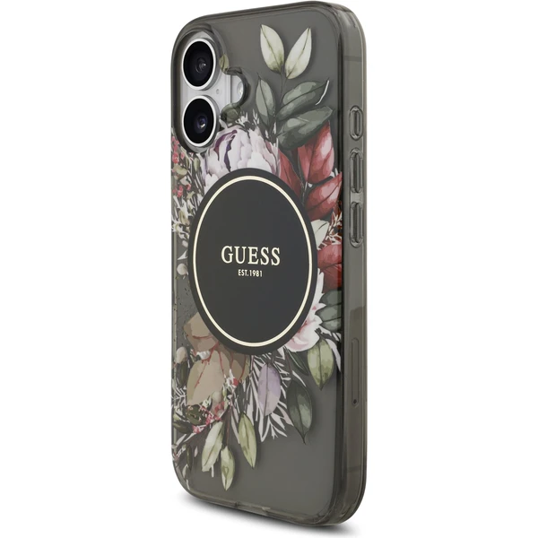 Guess IML Flowers Strap MagSafe kryt iPhone 17 černý - Pouzdra - Obrázek 9f9653d7d69041b18c5bab243c75c2ff