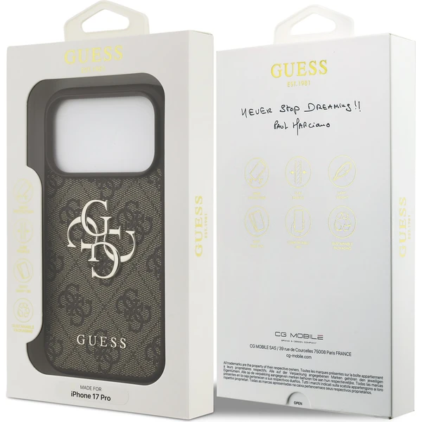 Guess PU 4G Metal Logo kryt iPhone 17 Pro hnědý - Pouzdra - Obrázek 9fab74fba39f40f4ae896b40103f3da7