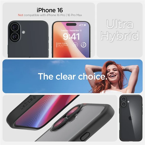 Spigen Ultra Hybrid kryt iPhone 16 matte black - Pouzdra - Obrázek 9fb0e1116e8d4394a7f407317287596d