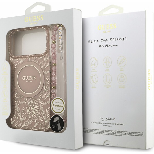 Guess IML Flowers Allover Strap MagSafe kryt iPhone 18 Pro Max růžový - Pouzdra - Obrázek 9fd2b892a46f4cc38787f249d400abe9
