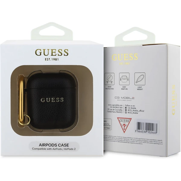 Guess PU Grained Classic Logo pouzdro pro AirPods 1/2 černé - Pouzdra - Obrázek 9fd4e5204da245a78d2078975290cd39
