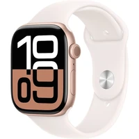 Apple Watch Series 10 Cellular 42mm Růžově zlatý hliník se světle ruměnným sportovním řemínkem S/M - Chytré hodinky
