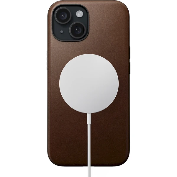 Nomad Modern Leather MagSafe kryt iPhone 15 hnědý - Pouzdra - Obrázek A0Q1000P01