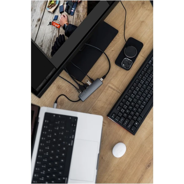 FIXED HUB Pro 6v1 USB-C hliníkový hub pro notebooky a tablety šedý - USB huby - Obrázek A188000701