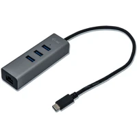 i-tec USB-C Metal 3-portový HUB s Gigabit Ethernet adapterem - USB huby