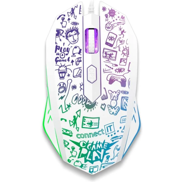 CONNECT IT DOODLE Limited Edition herní myš bílá - Myši - Obrázek A1RI100201