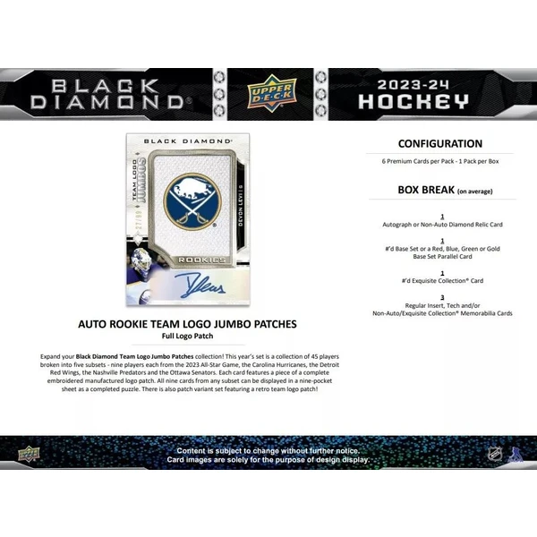 Hokejové karty 2023-24 Upper Deck Black Diamond Hockey Hobby Box - Hokejové karty - Obrázek A1U4000N01