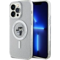 Karl Lagerfeld IML Glitter Karl and Choupette MagSafe kryt iPhone 15 Pro Max čirý - Pouzdra