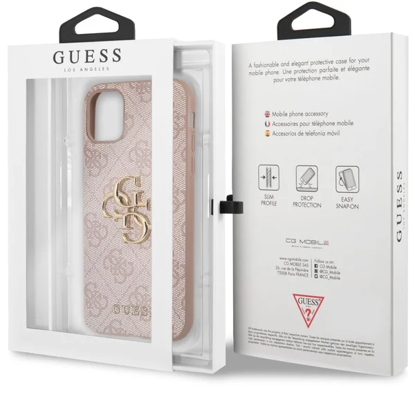 Guess PU 4G Metal Logo kryt iPhone 11 růžový - Pouzdra - Obrázek A1ZGF00101