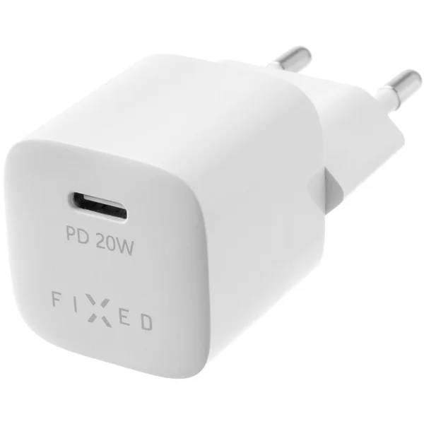 FIXED Mini nabíječka s USB-C a USB-C/Lightning kabelem, PD, 1 m, MFI, 20W, bílá - Nabíječky - Obrázek A338100501