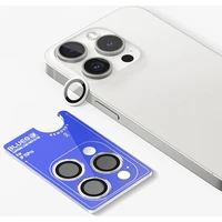 Blueo Safírové sklo na čočky fotoaparátu pro iPhone 15 Pro Max stříbrné - Ochranné folie a skla