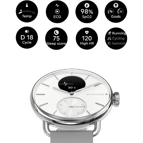 Withings ScanWatch 2 38mm bílé - Chytré hodinky - Obrázek A3E7000701