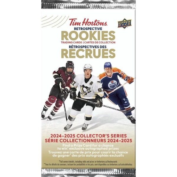Hokejové karty 2024/25 Upper Deck Tim Hortons Retrospective Rookies Hockey Hobby Balíček