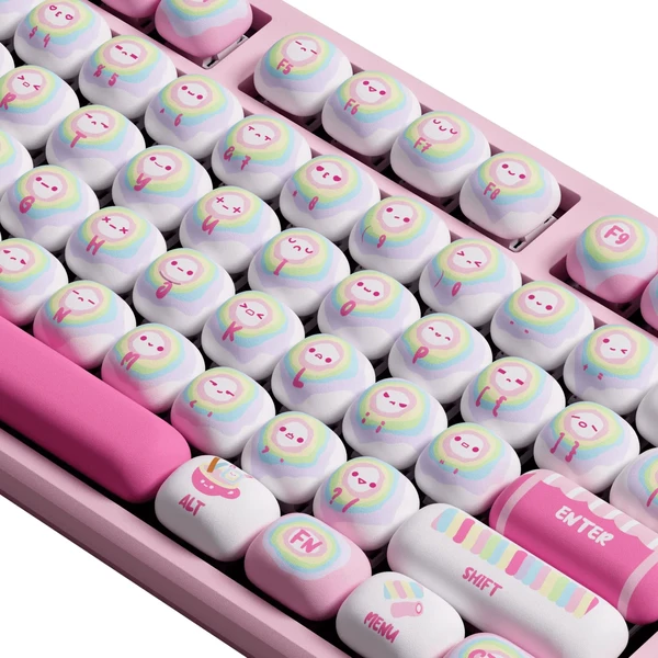 Akko MonsGeek MG108B Rainbow Marshmallows herní klávesnice (US) - Klávesnice - Obrázek A3OG000K01