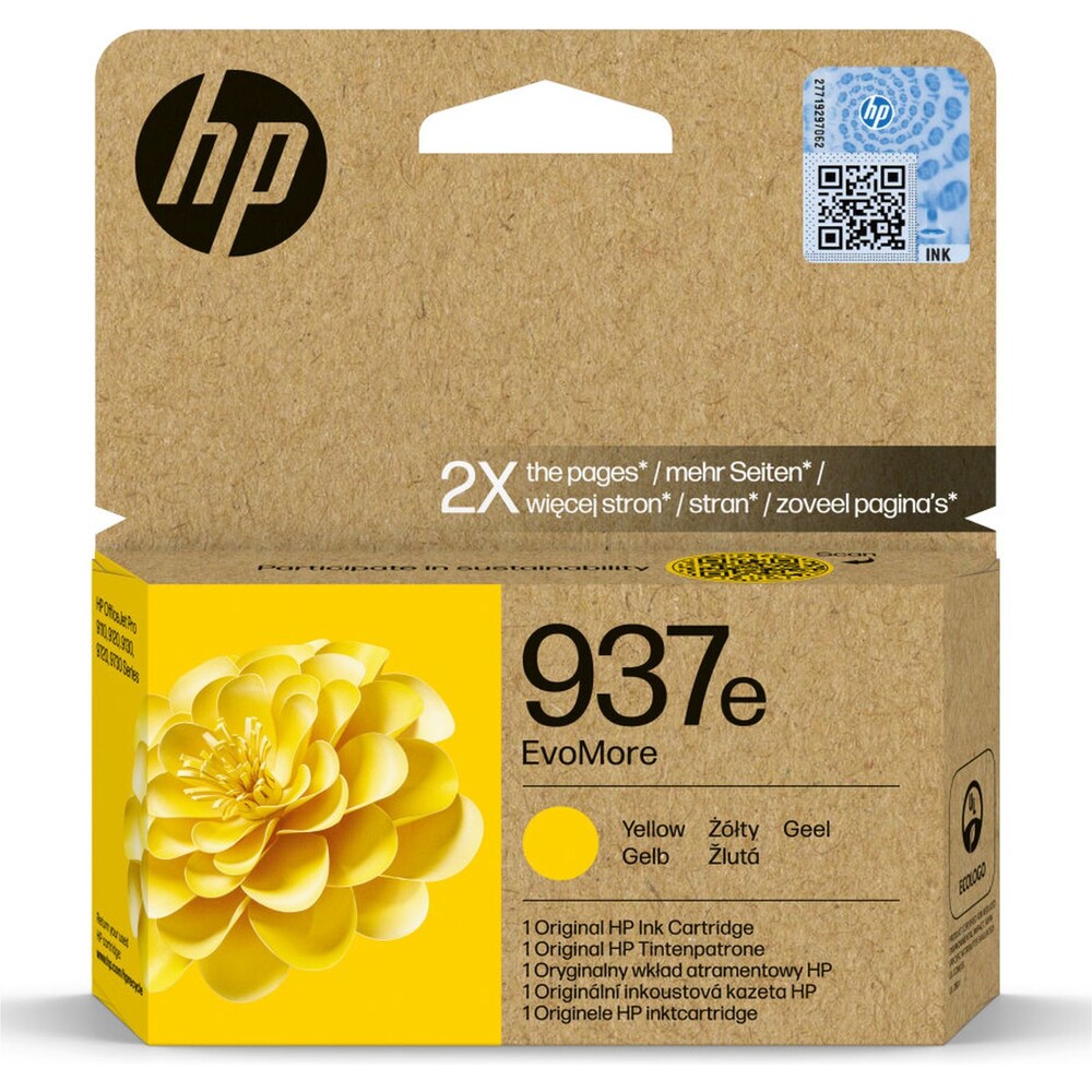 HP 937e EvoMore Yellow originální kazeta s inkoustem žlutá