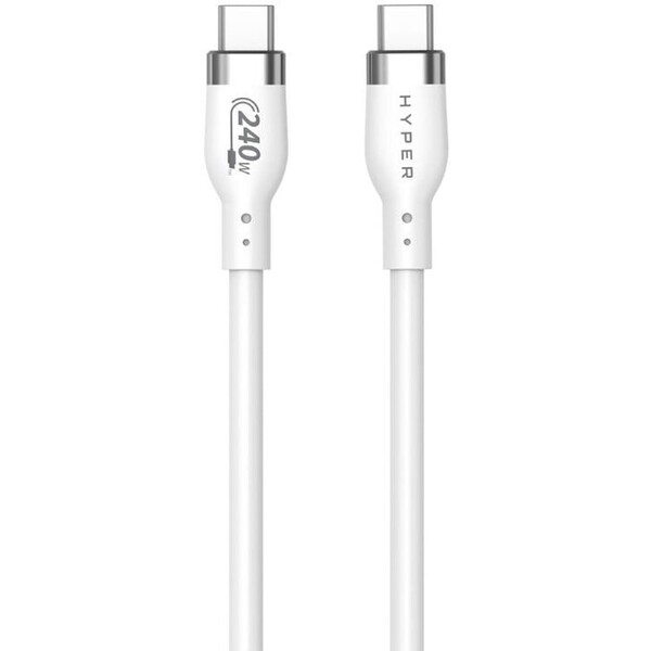Hyper Silicone 240W USB-C nabíjecí kabel 2m bílý Bílá