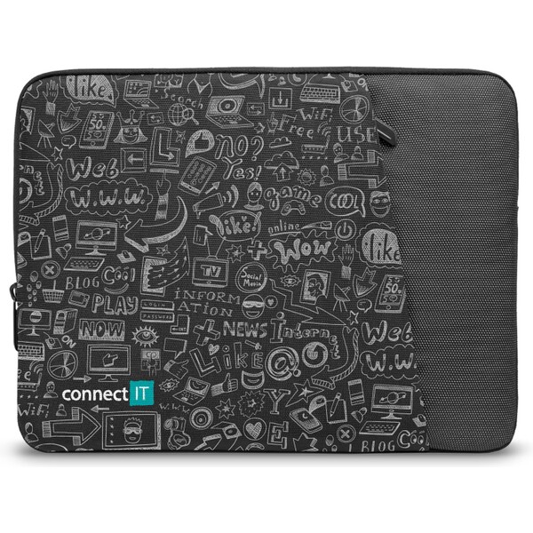 CONNECT IT Doodle pouzdro pro notebook 13.3" černé CFF-7013-DD Vícebarevná