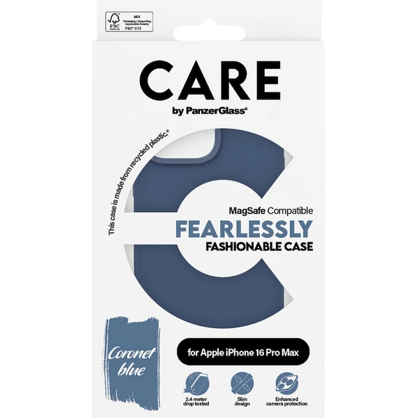 PanzerGlass® CARE kryt Apple iPhone 16 Pro Max MagSafe Fearlessly modrý - Pouzdra - Obrázek A608000P01