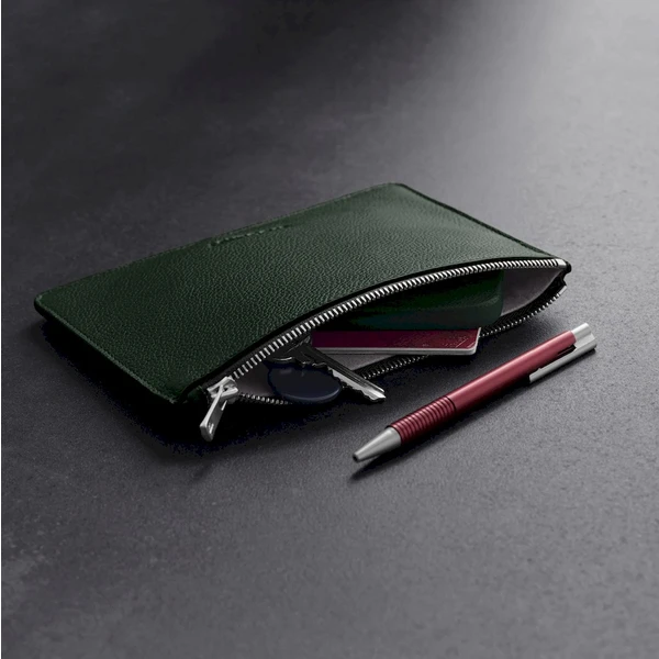 Woolnut Leather Pouch (Flat) kožené pouzdro tmavě zelené - Organizéry - Obrázek A668000701