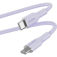 PURO Soft Lightning/USB-C kabel, 1,5 m fialový - Kabely