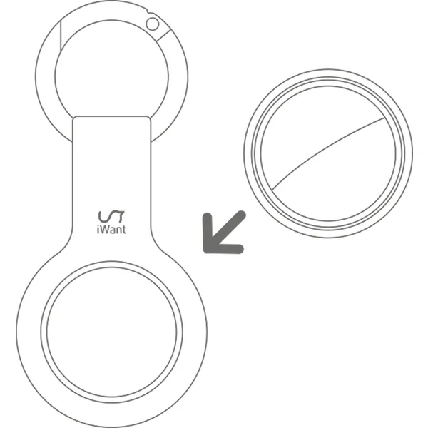 iWant AirTag silikonová klíčenka modrá + fólie - Pouzdra - Obrázek A6JW000501