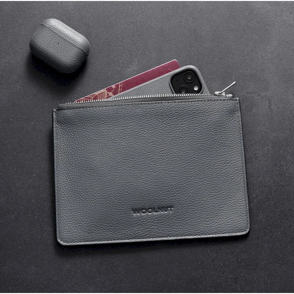 Woolnut Leather Pouch (Flat) kožené pouzdro šedé - Organizéry - Obrázek A768000701